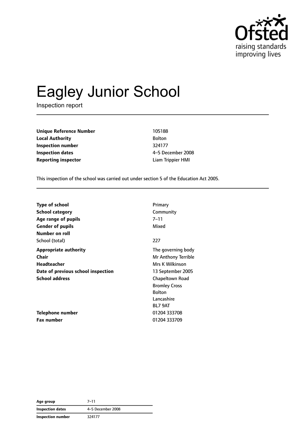 Eagley Junior School Inspection Report