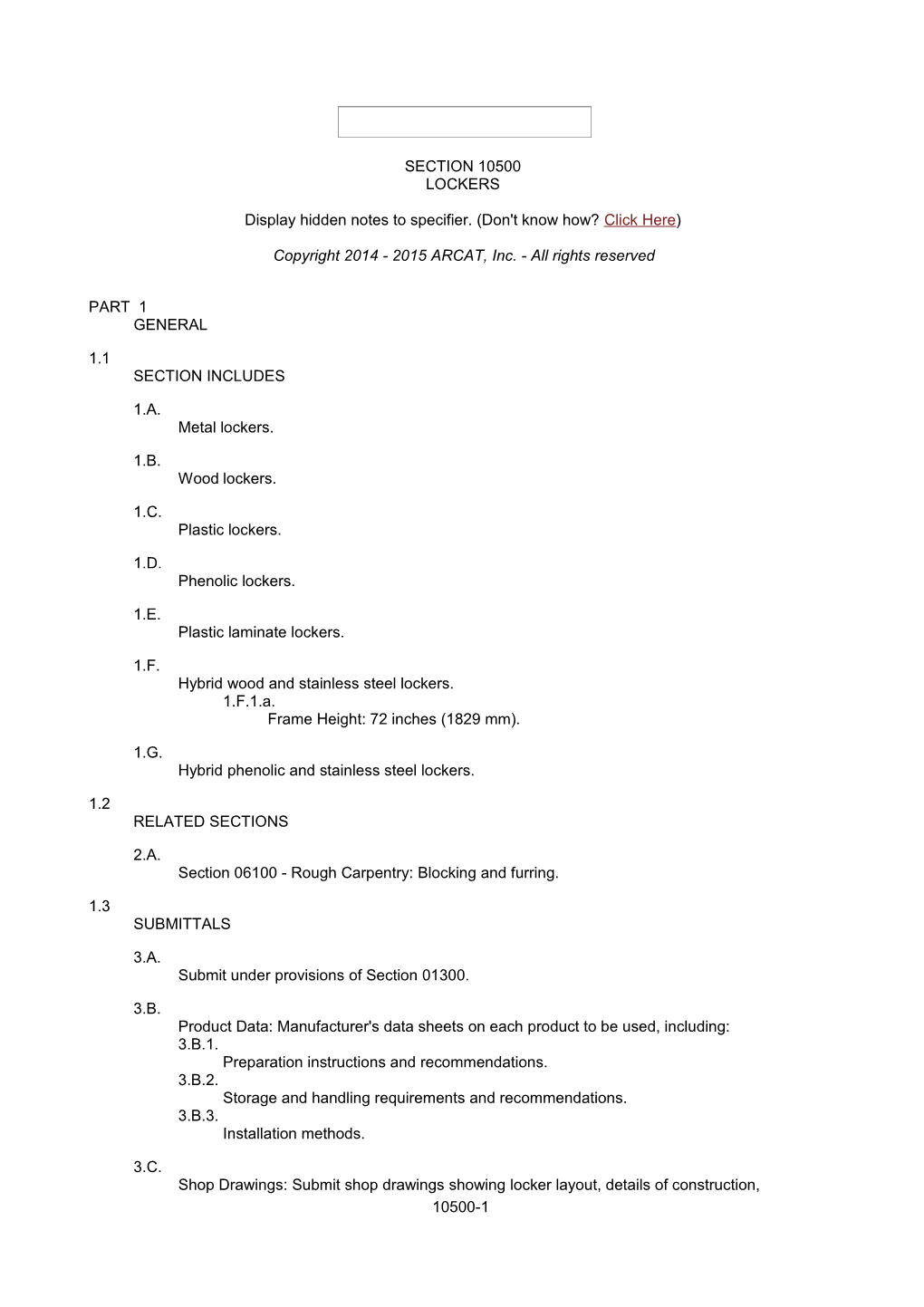 Display Hidden Notes to Specifier. (Don't Know How? Click Here) s11