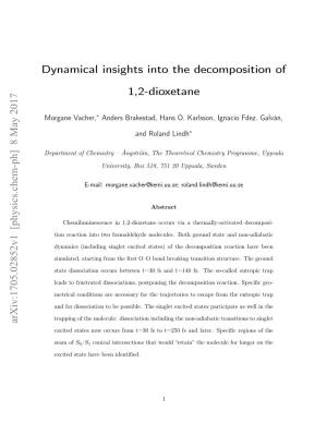Dynamical Insights Into the Decomposition of 1,2-Dioxetane