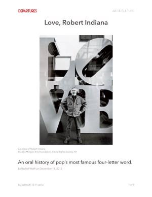 Love, Robert Indiana