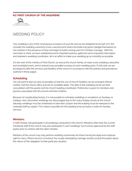 Wedding Policy
