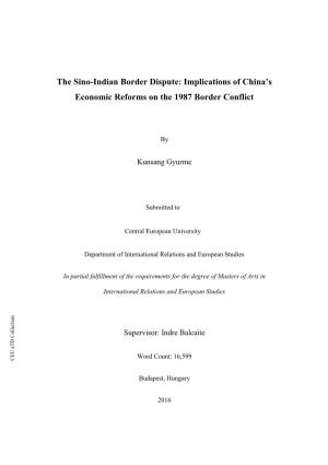 The Sino-Indian Border Dispute: Implications of China's Economic