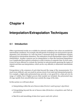 Chapter 4 Interpolation/Extrapolation Techniques