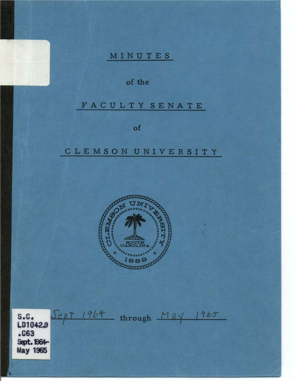 Faculty Senate Minutes, September 1964