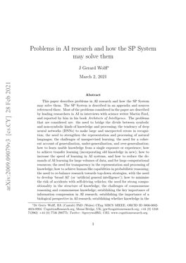 Problems in AI Research and How the SP System May Solve Them