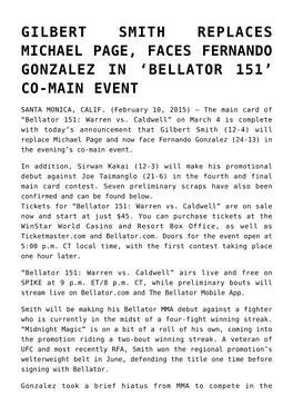 Bellator 151’ Co-Main Event
