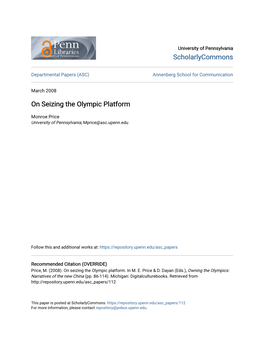 On Seizing the Olympic Platform