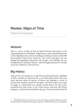 Review: Maps of Time Stephanie Gajewski