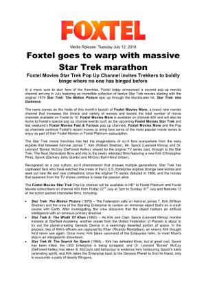 Foxtel Goes to Warp with Massive Star Trek Marathon