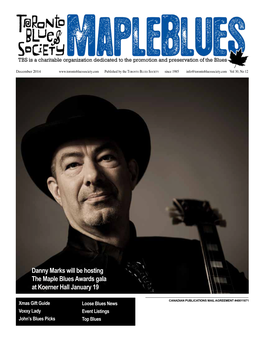 Danny Marks Will Be Hosting the Maple Blues Awards Gala at Koerner Hall January 19