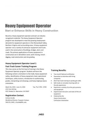 Heavy Equipment Operator Start Or Enhance Skills in Heavy Construction