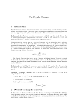 The Ergodic Theorem