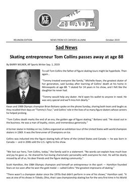 Sad News Skating Entrepreneur Tom Collins Passes Away at Age 88