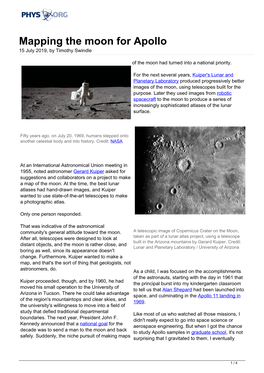 Mapping the Moon for Apollo 15 July 2019, by Timothy Swindle