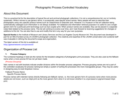 Photographic Process Controlled Vocabulary