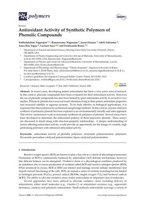 Antioxidant Activity of Synthetic Polymers of Phenolic Compounds