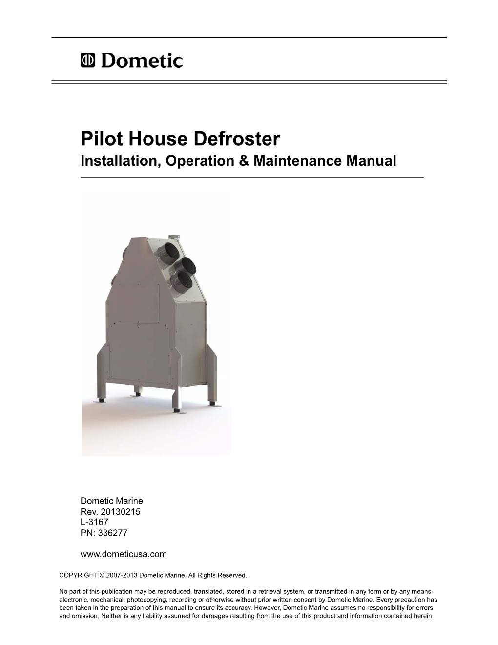 Dometic Pilot House Defroster Manual