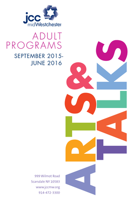 Adult Programs September 2015- June 2016