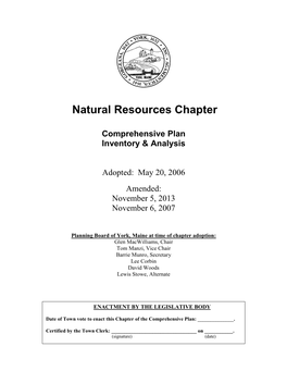 Natural Resources Chapter