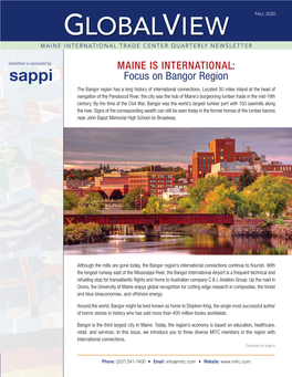 Fall 2020 Globalview Maine International Trade Center Quarterly Newsletter