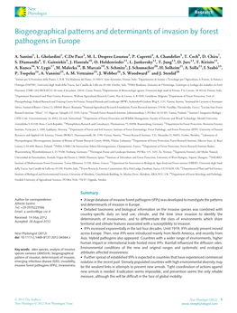 Biogeographical Patterns and Determinants of Invasion by Forest Pathogens in Europe