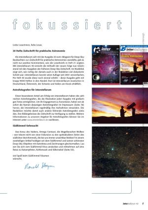 Interstellarum 40 Erreicht Die Heftzahl Der Neuen Folge Nun Gleich- Stand Mit Den Ausgaben Der Früheren Deep-Sky-Zeitschrift