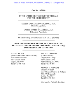 Case No. 18-36082 in the UNITED STATES COURT of APPEALS