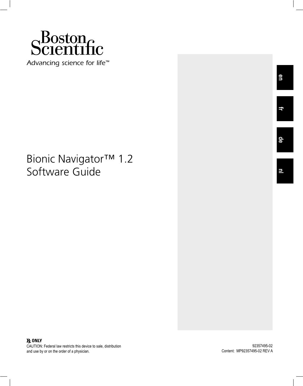 Bionic Navigator™ 1.2 Software Guide Nl