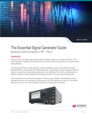 The Essential Signal Generator Guide Building a Solid Foundation in RF – Part 2