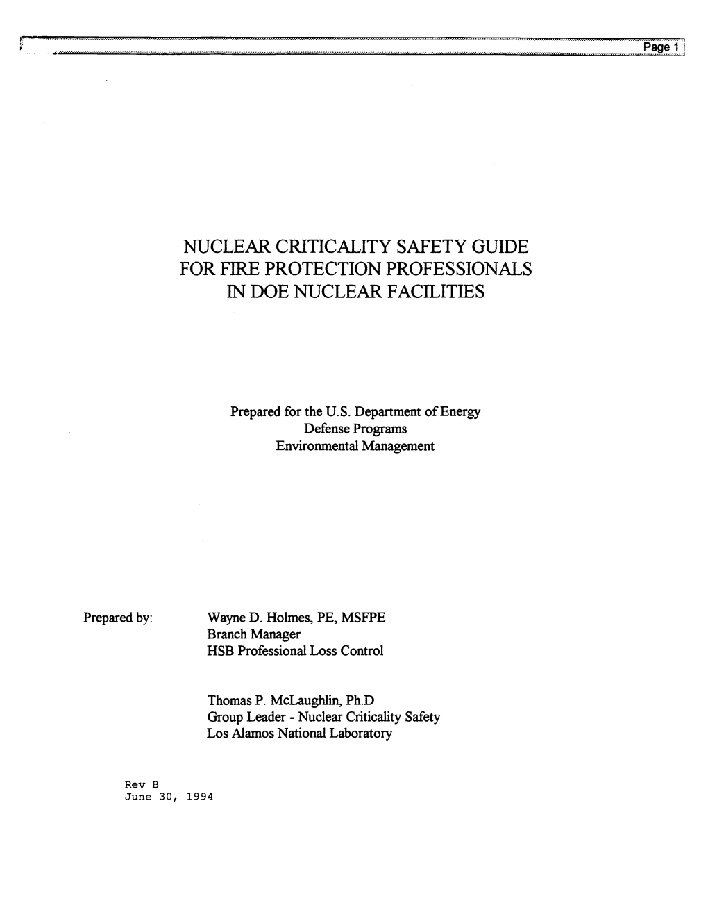 Nuclear Criticality Safety Guide For Fire Protection Professionals In 