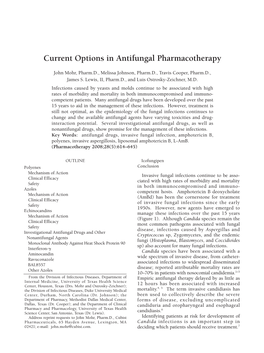 Current Options in Antifungal Pharmacotherapy