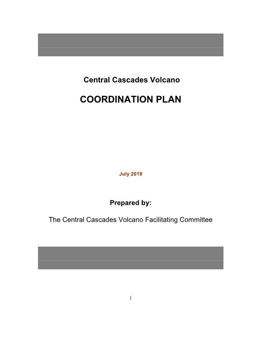 Central Cascades Volcano Coordination Plan