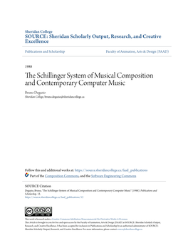 The Schillinger System of Musical Composition and Contemporary Computer Music