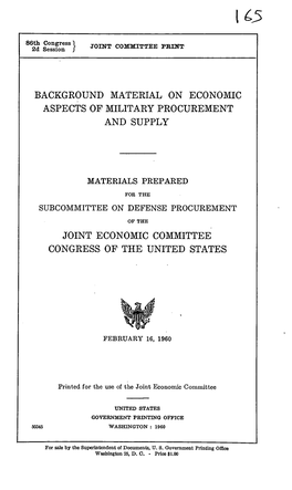 Background Material on Economic Aspects of Military Procurement and Supply