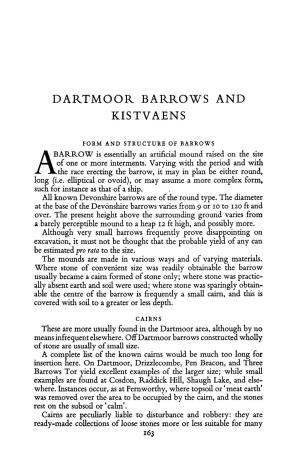 Dartmoor Barrows and Kistvaens