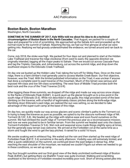 Boston Basin, Boston Marathon