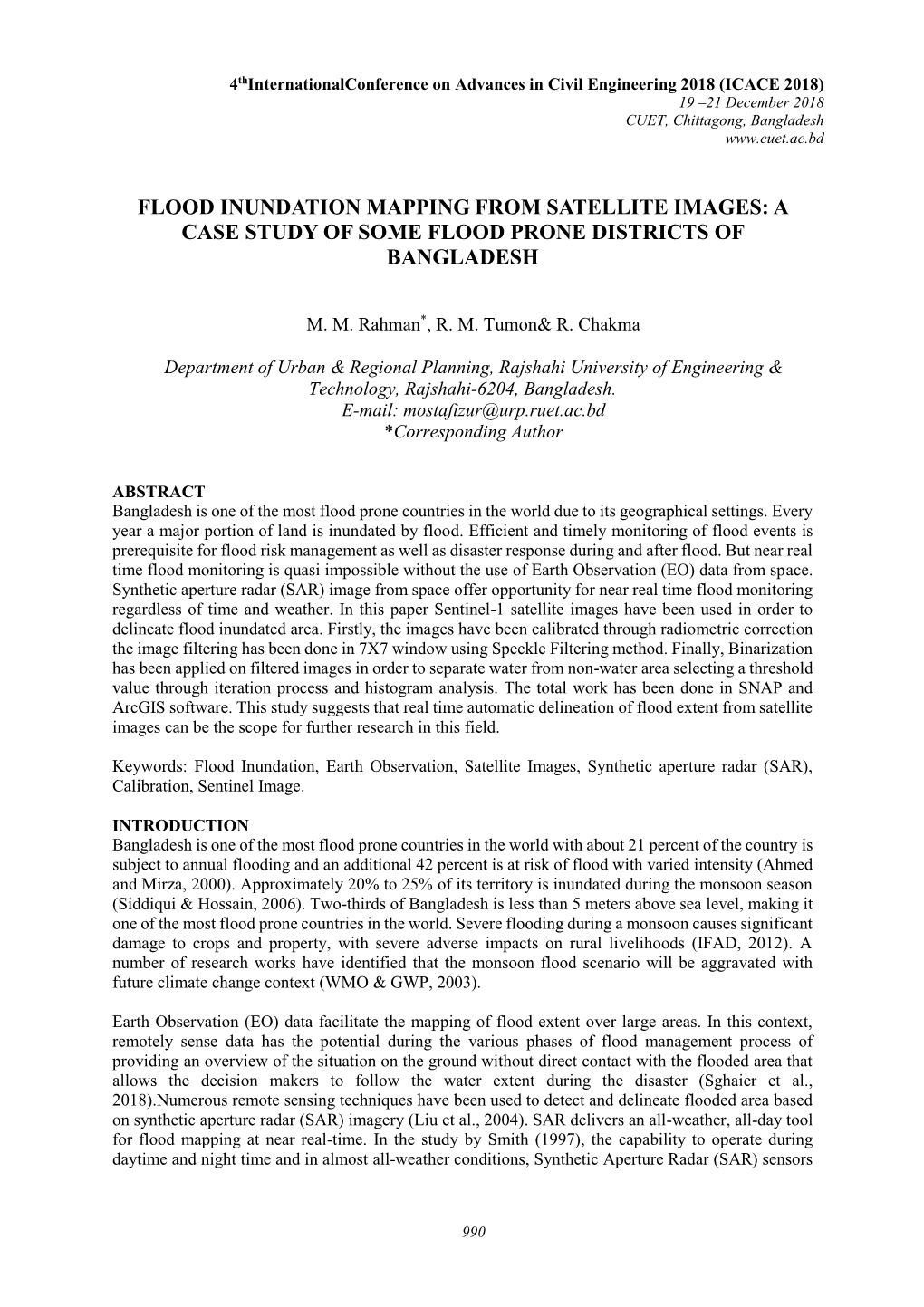 flood prone areas case study