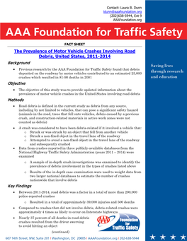 The Prevalence of Motor Vehicle Crashes Involving Road Debris