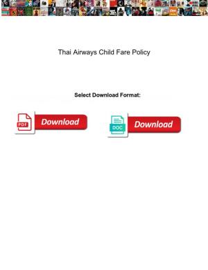 Thai Airways Child Fare Policy