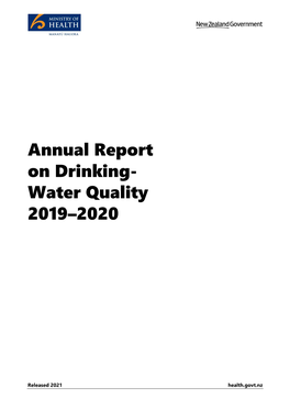 Annual Report on Drinking Water Quality 2019-2020