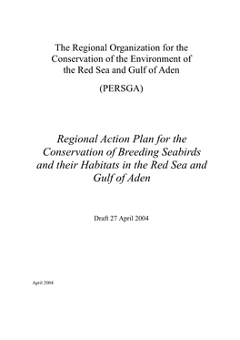 The Regional Organization for the Conservation of the Environment of the Red Sea and Gulf of Aden (PERSGA)