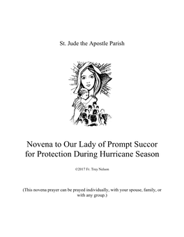 Novena to Our Lady of Prompt Succor for Protection During Hurricane Season