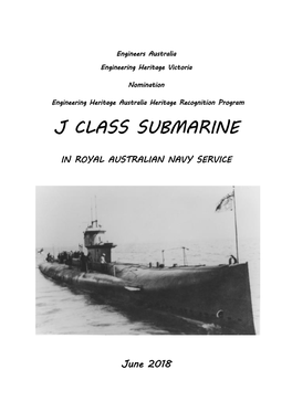 J CLASS SUBMARINE Nomination for Heritage Recognition Page 2