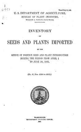 Seeds and Plants Imported