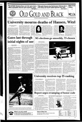 University Mourns Deaths of Hansen, Witzl