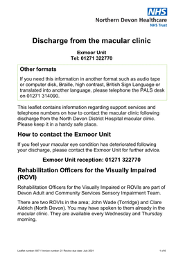 Discharge from the Macular Clinic