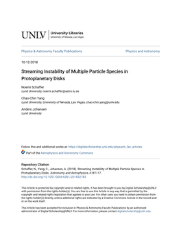 Streaming Instability of Multiple Particle Species in Protoplanetary Disks