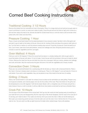 Corned Beef Cooking Instructions
