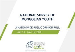 Youth Survey of Key Issues for 2020 a Nationwide Public