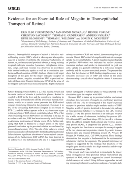 Evidence for an Essential Role of Megalin in Transepithelial Transport of Retinol